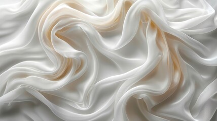A white fabric with a pattern of swirls and curves