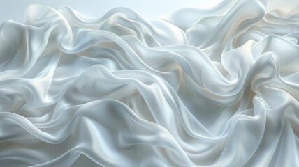 A white sheet of fabric with a pattern of waves