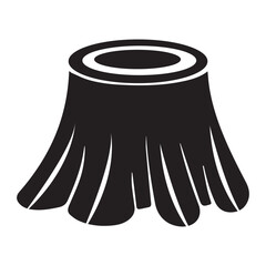 Silhouette tree cutting part vector art illustration