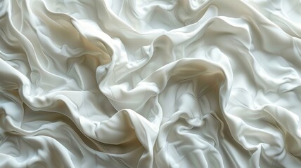A white fabric with a pattern of waves