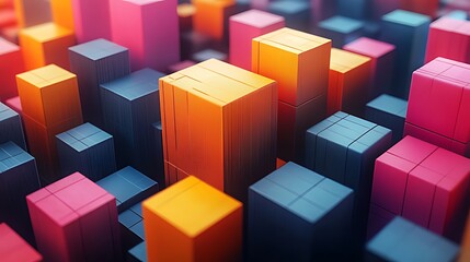 Obraz premium Abstract 3D colorful blocks background.