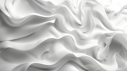 The image is a white fabric with a wave pattern