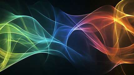 Obraz premium Abstract Colorful Waves Flowing Dark Background