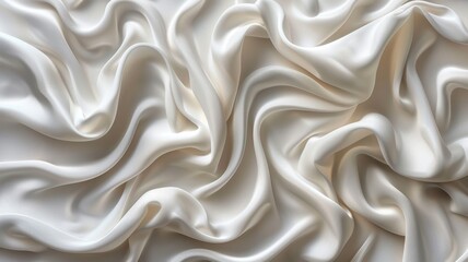 A white fabric with a wave pattern