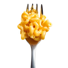 Creamy Mac and Cheese on Fork  Close up Food Photography