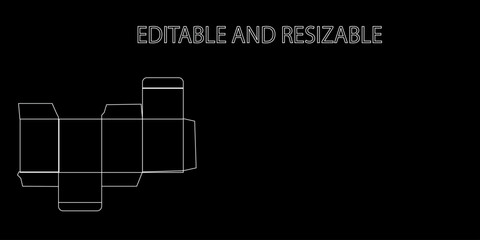 package design box outline vector with white background.