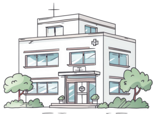 A Simple Illustration of a Modern Hospital Building