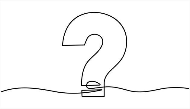 recommend clip art: Question mark continuous one line drawing