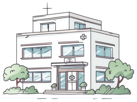 A Simple Illustration of a Modern Hospital Building