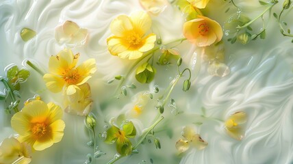 fine art still life of closeup of yellow and green