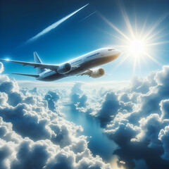 aeroplane fly on the sky