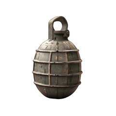Fototapeta premium Rusty Grenade Military Weapon Old Explosive War Relic Vintage Ordnance Combat Danger