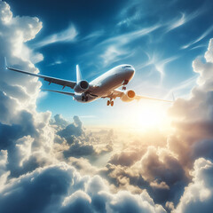 Fototapeta premium aeroplane fly on the sky