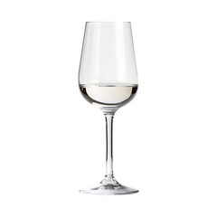 Stackable Wine Glasses with Narrow Stems and White Wine Isolated on Transparent Background