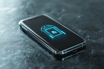 Smartphone displays full charge and strong signal in modern setting. Generative AI