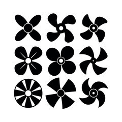 Various Fan Blade Shapes Set for Graphic Design