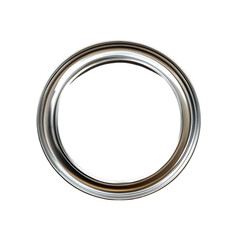 Circular Silver Metal Frame  Shiny Chrome Border  Empty Round Template  Design Element  Ba