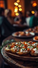 Fototapeta premium Cozy dinner loaded baked potatoes with sour cream and chives