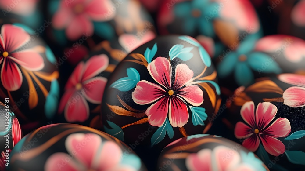 Poster breathtaking close up view of a cluster of vibrant tropical flowers blooming in a lush verdant folia