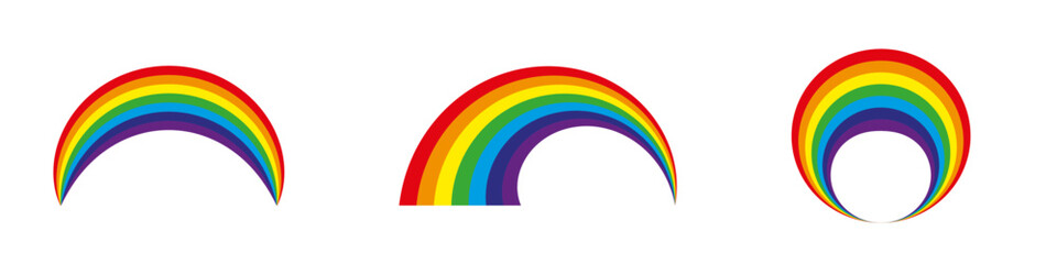 Set of Rainbow Arc Vector Illustrations