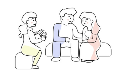 Couple receiving counseling from a doctor