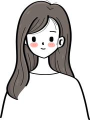 girl cartoon drawing minimal style