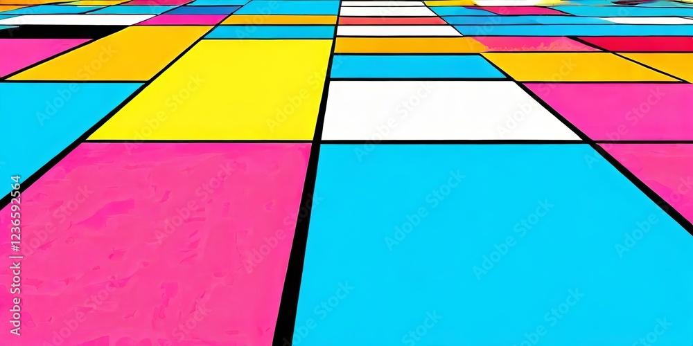 Poster A colorful floor with squares of different colors