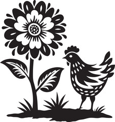 Obraz premium Flower With hen 