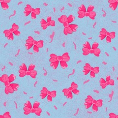 pinky ribbon bow blue wallpaper
