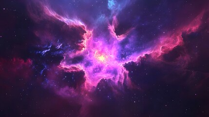 Dramatic cosmic explosion in a vibrant colorful galactic nebula   an abstract space fantasy background with a powerful mystical atmosphere
