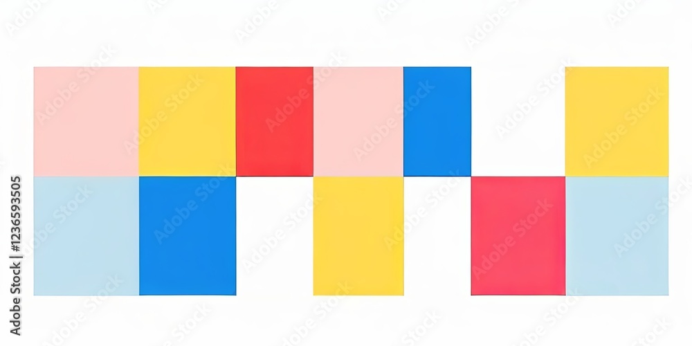 Poster A row of colorful squares with a white background