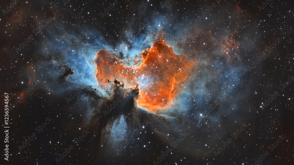 Poster Mesmerizing Cosmic Explosion in the Vast Universe  Captivating and dramatic interstellar energy force creating a colorful and vibrant celestial display