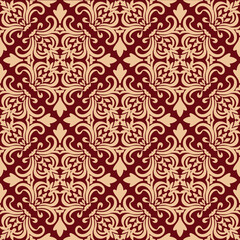 Vector damask seamless pattern with Ornamental Motifs for Decor Design.