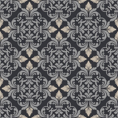 Seamless Vintage Damask Floral Pattern Wallpaper with Ornamental Design. Vector illustration.