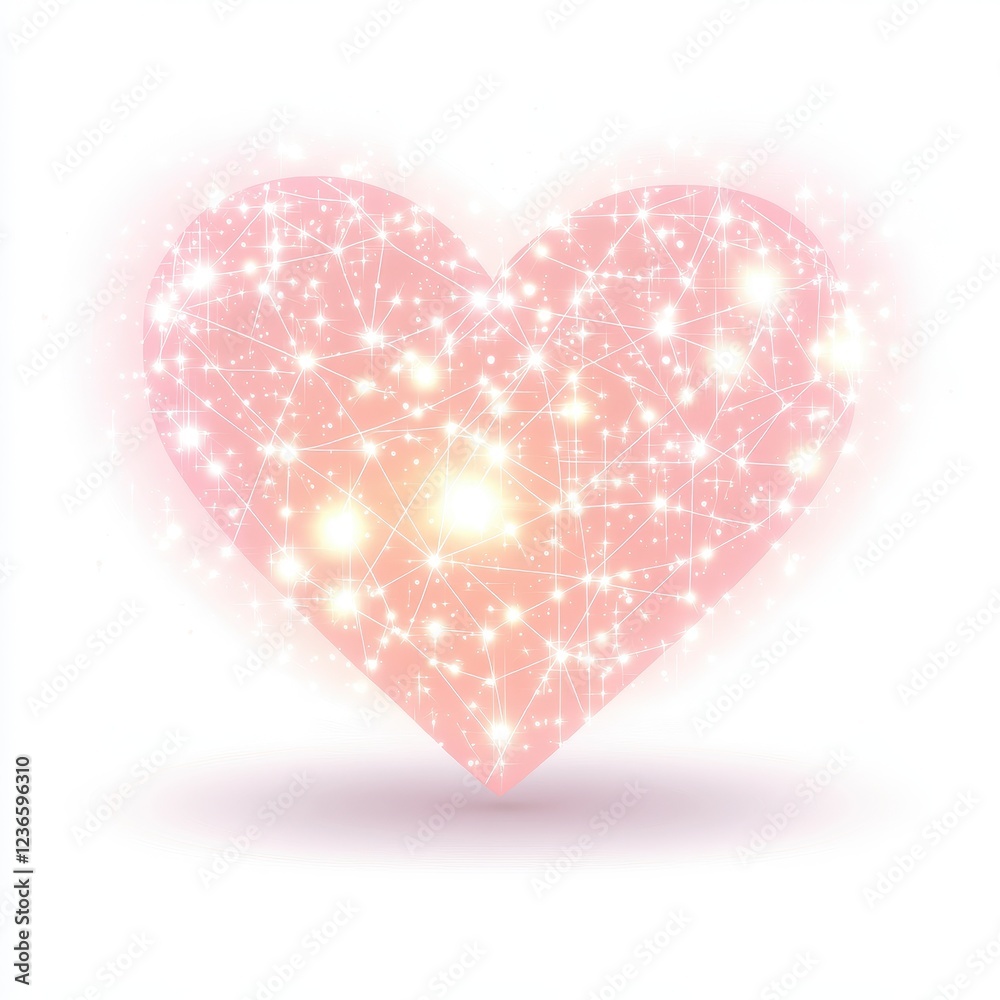 Canvas Prints heart shaped constellation made of tiny stars in soft glow
