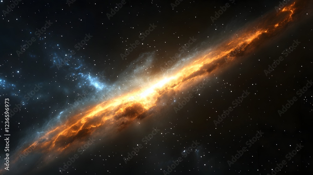 Aufkleber vibrant cosmic explosion illuminating the vast and mysterious universe stunning fiery display of ene