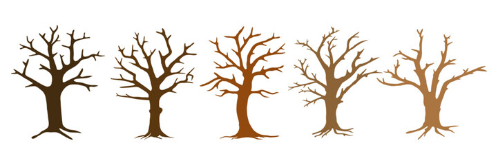 collection of dry tree logos in various shapes