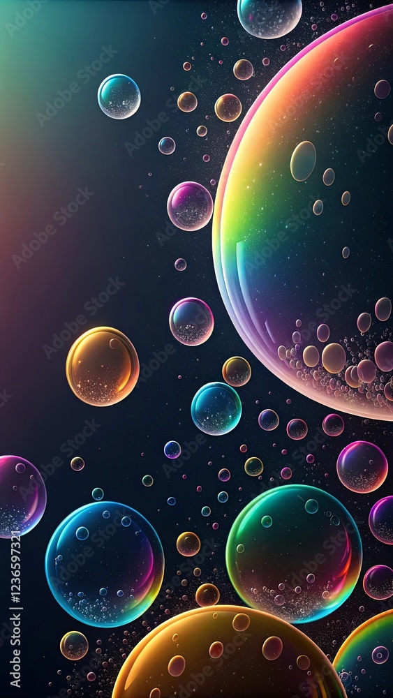 Aufkleber a colorful image of many different colored bubbles