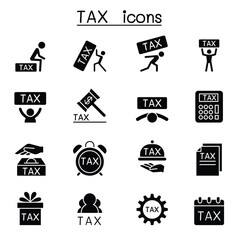 Tax icon set in thin line style