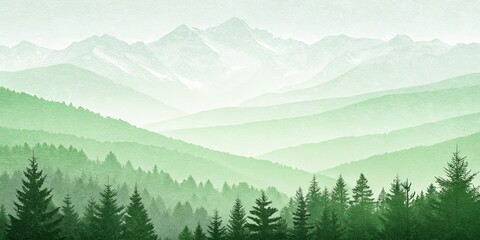 Fototapeta premium A mountain range with a forest in the foreground