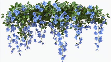 Exquisite Real Hanging Flower Bushes with Vibrant Blue Blooms, Adding Natural Beauty to the Surroundings