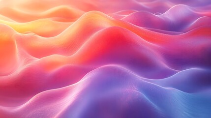 Obraz premium Abstract Wavy Landscape in Pastel Colors