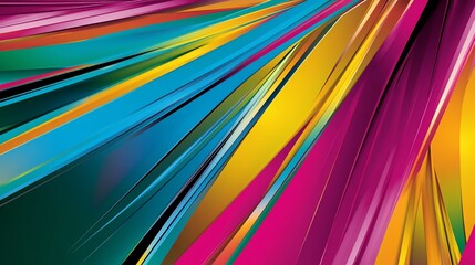 Abstract colorful geometric lines with vibrant pink yellow and blue hues