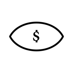 Money Eye Icon, Vector Graphics