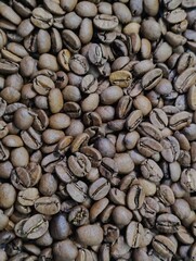 Beans background, coffee roasting background for cafe or restaurant with fresh coffee