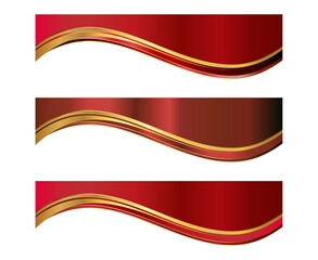 Red Gold Letterhead Header Divider Template Set