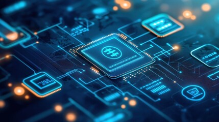 Global payment system with interconnected digital networks, showcasing world map and data visualizations, symbolizing financial technology and innovation
