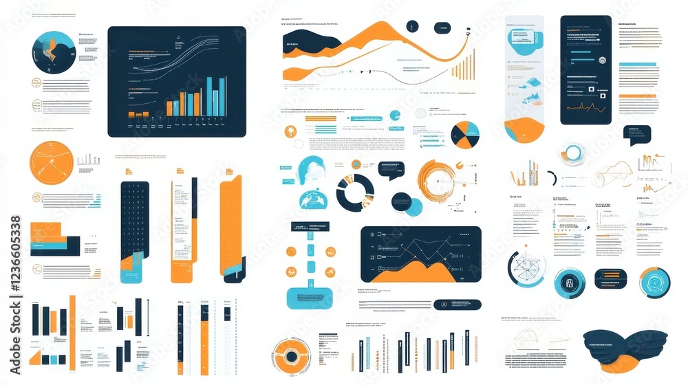 Poster technology graphics and diagram with options and workflow charts. vector presentation infographic el