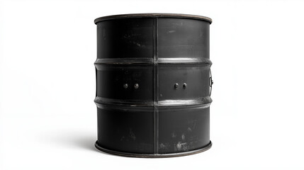 black oil barrel isolated on white background