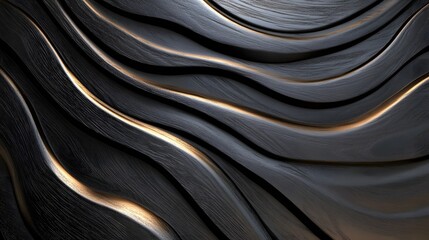 Fototapeta premium Luxurious Dark Wood Texture with High-Gloss Finish for Elegant Design